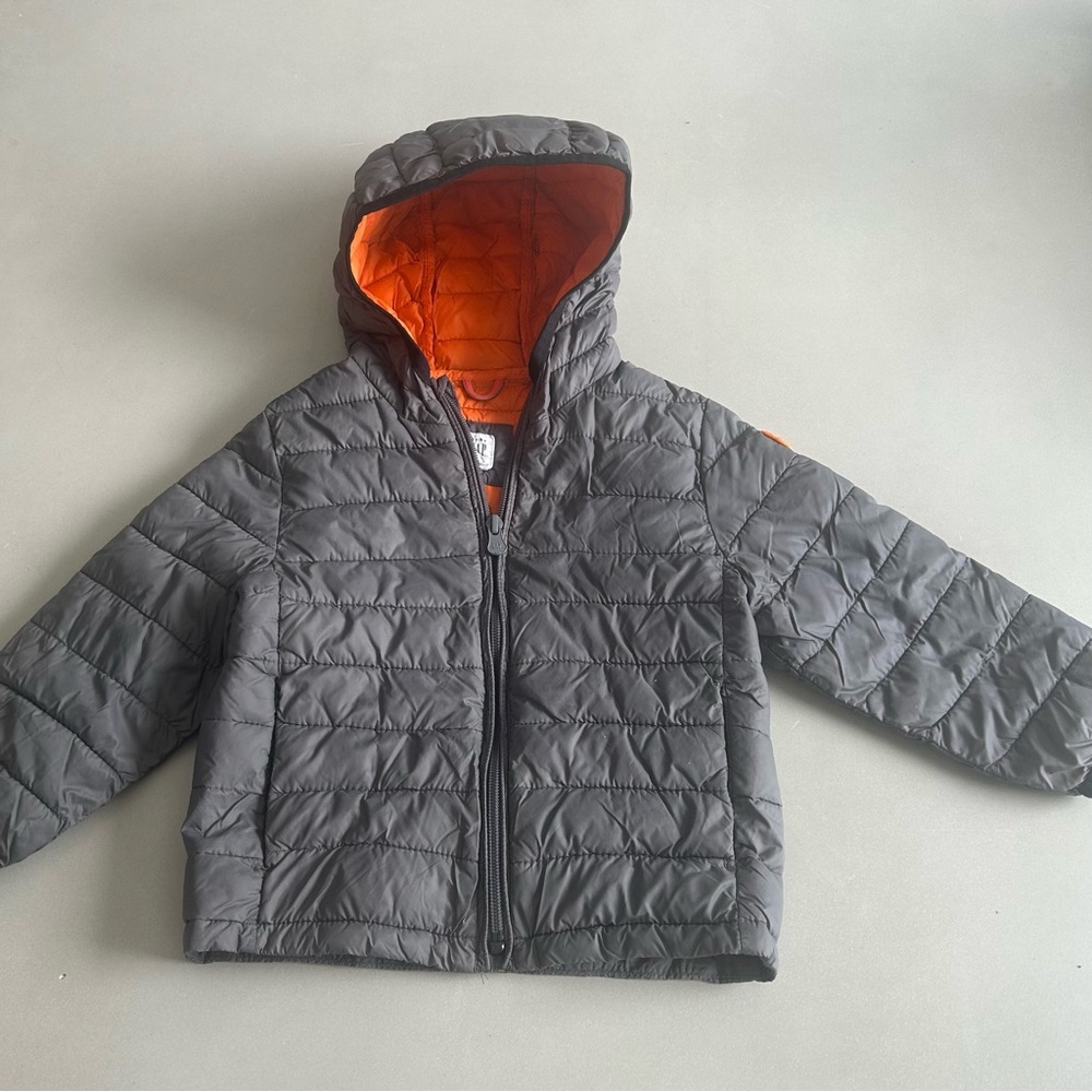 Gap Kids Puffer Jacket in Gray and Orange Size 2